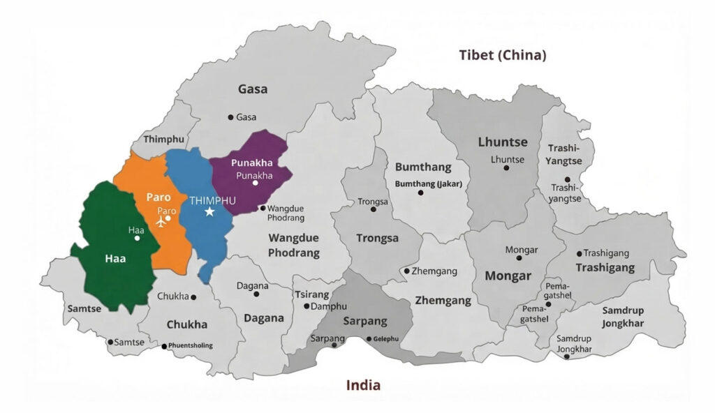 Western Bhutan Map